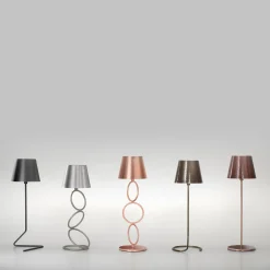 Nembus Rings Antiqued-Silver&Brass Wireless Table Lamp by Harari