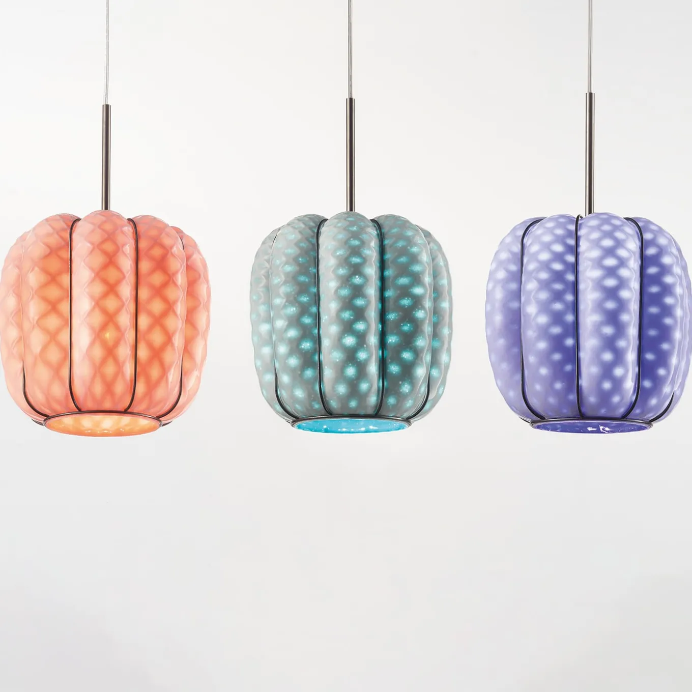 Nest orange glass pendant light