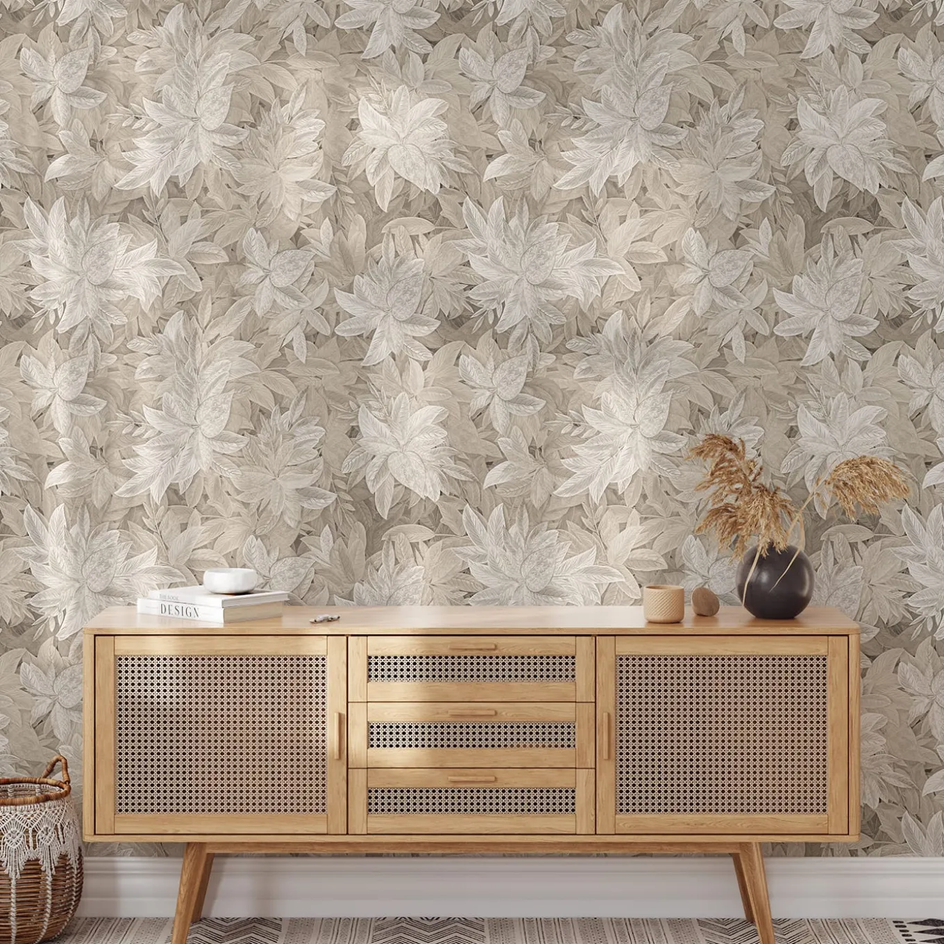 Neutral Tones Foliage Wallpaper