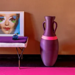 New Giant Giulio Cesare Purple And Fucsia Outdoor Amphora