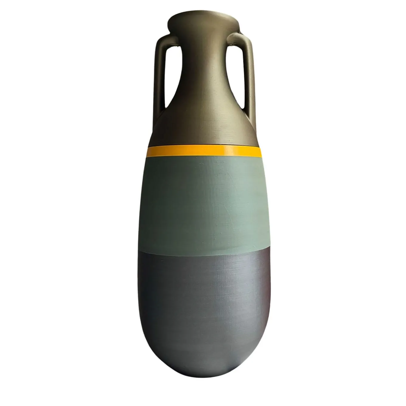 New Giant Teodosio Black Green Yellow And Bronze Outdoor Amphora