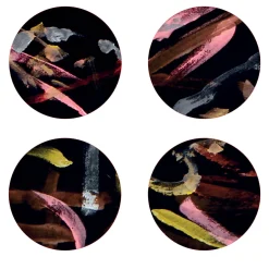 Night Light Set of 8 print glossy wood fiber coasters