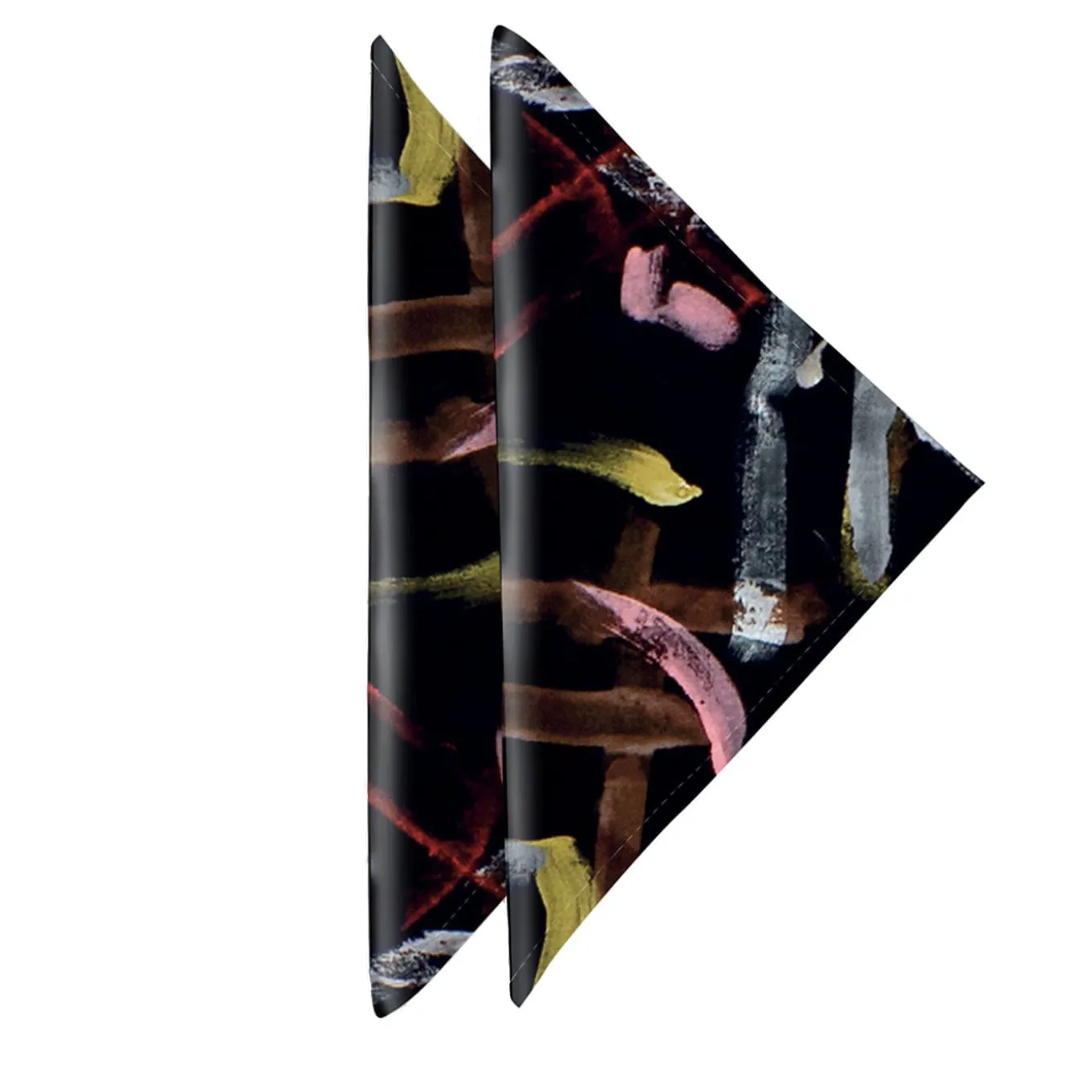 Night Lights Set of 2 print linen napkins