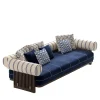 Nikos Blue and white outdoor fixed sofa