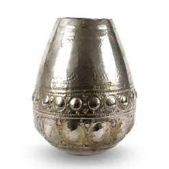 Niva Silver Ceramic Vase by Gabriele Mengoni
