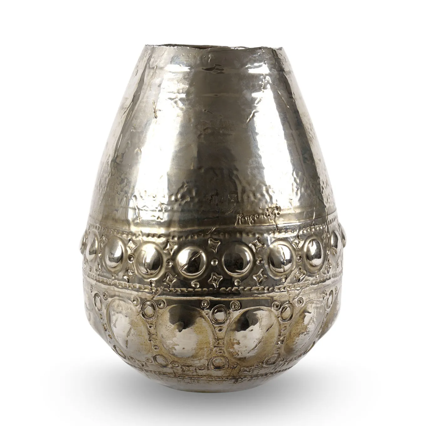 Niva Silver Ceramic Vase by Gabriele Mengoni