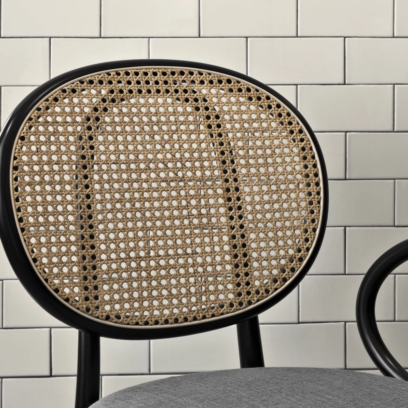 No. 0 Black and White Chair by Front