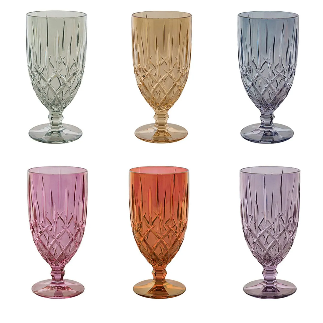 Nobile Set of 6 Water Glasses with Stem