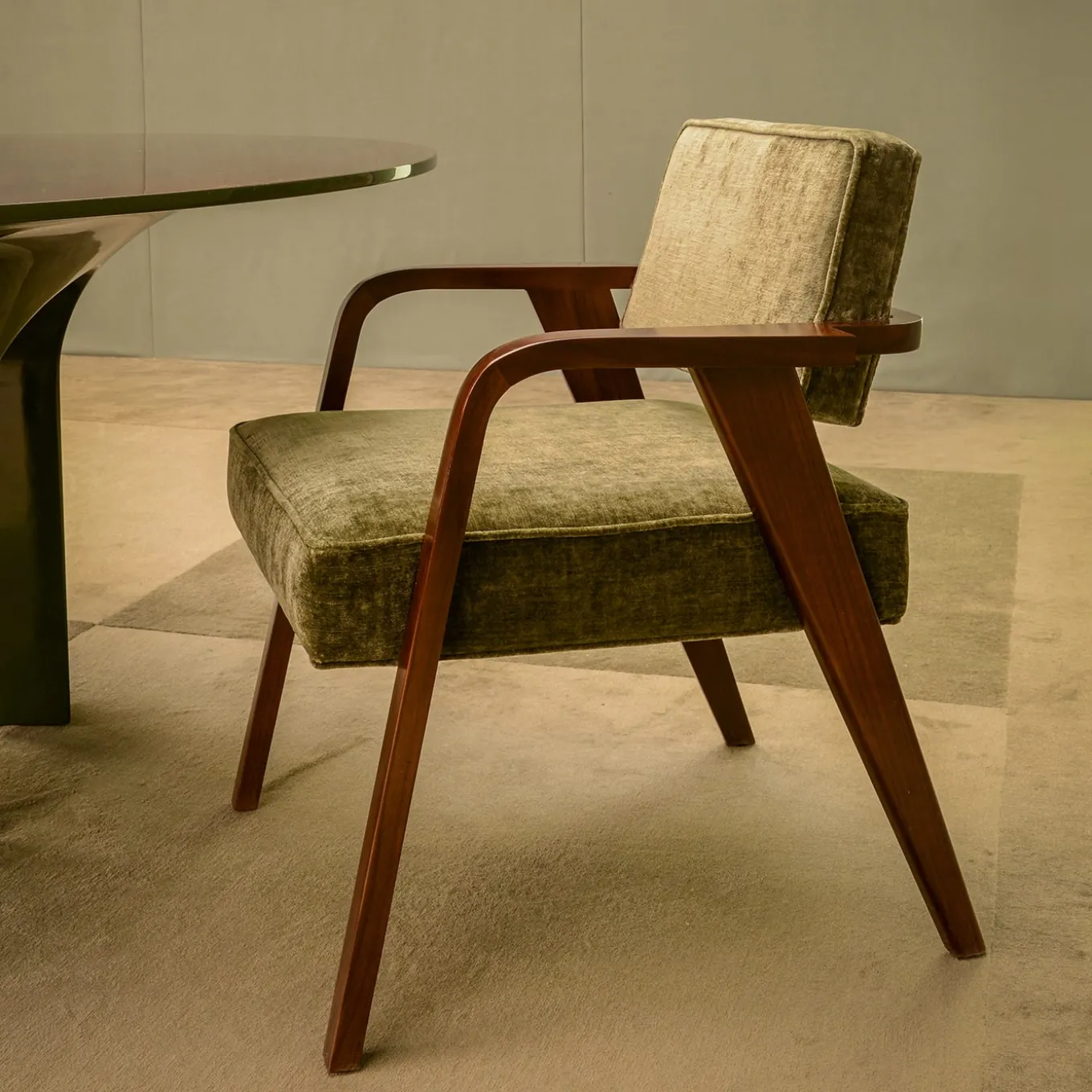 Nocina/C Dining Green Velvet Chair by Storagemilano