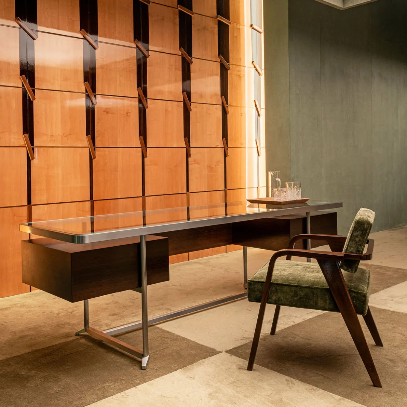 Nocina/C Dining Green Velvet Chair by Storagemilano