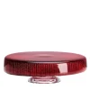 Noel Red Glitter Glass Cake Stand