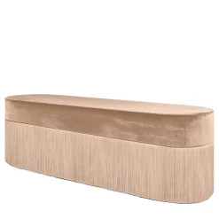 NOOOO Fringed Beige Bench