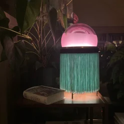 Normanna Medium Floor Lamp in Amethyst Pink and Aqua Green by Vi+M