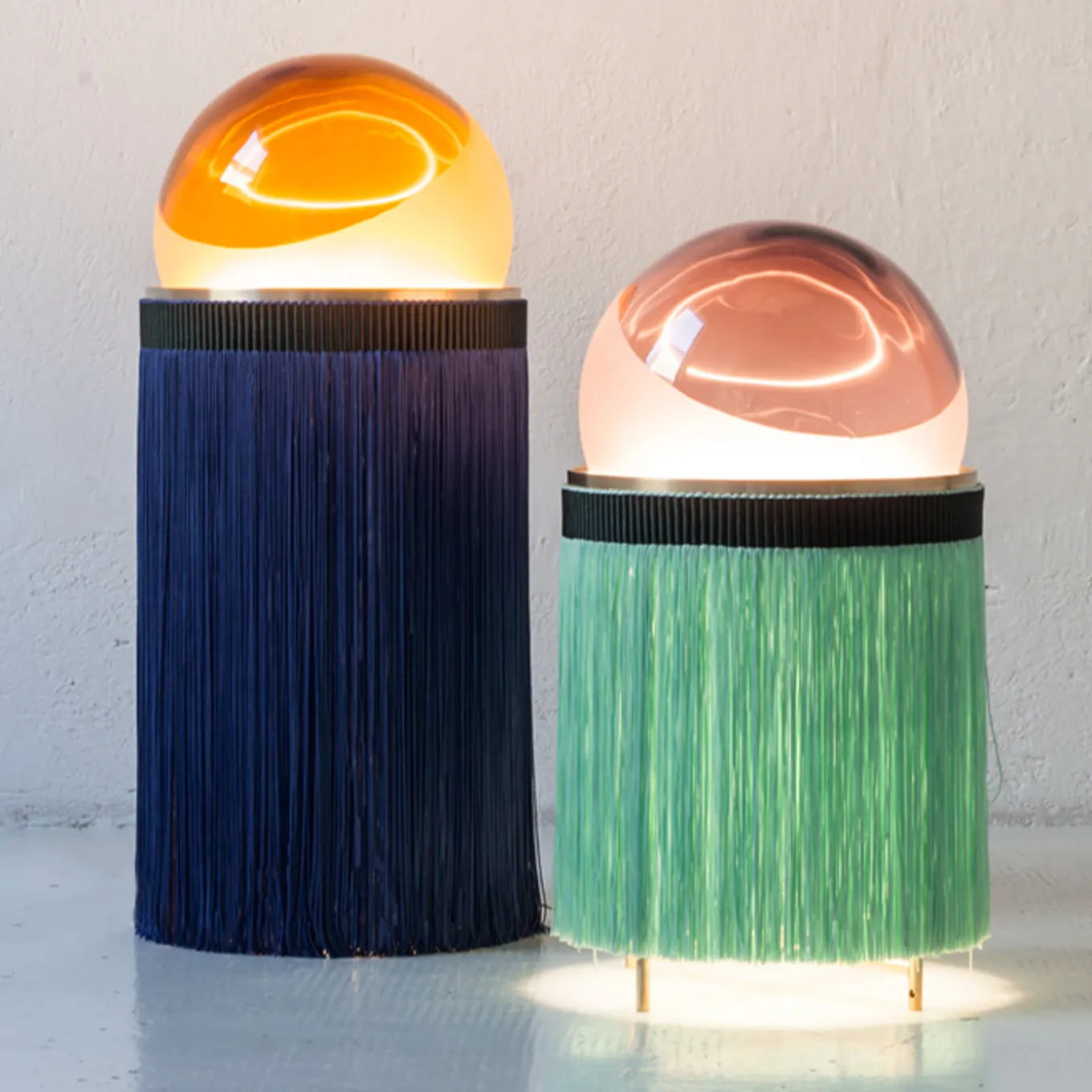 Normanna Medium Floor Lamp in Amethyst Pink and Aqua Green by Vi+M