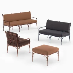 Nottambula 3-Seater Wrought Iron Brown Sofa