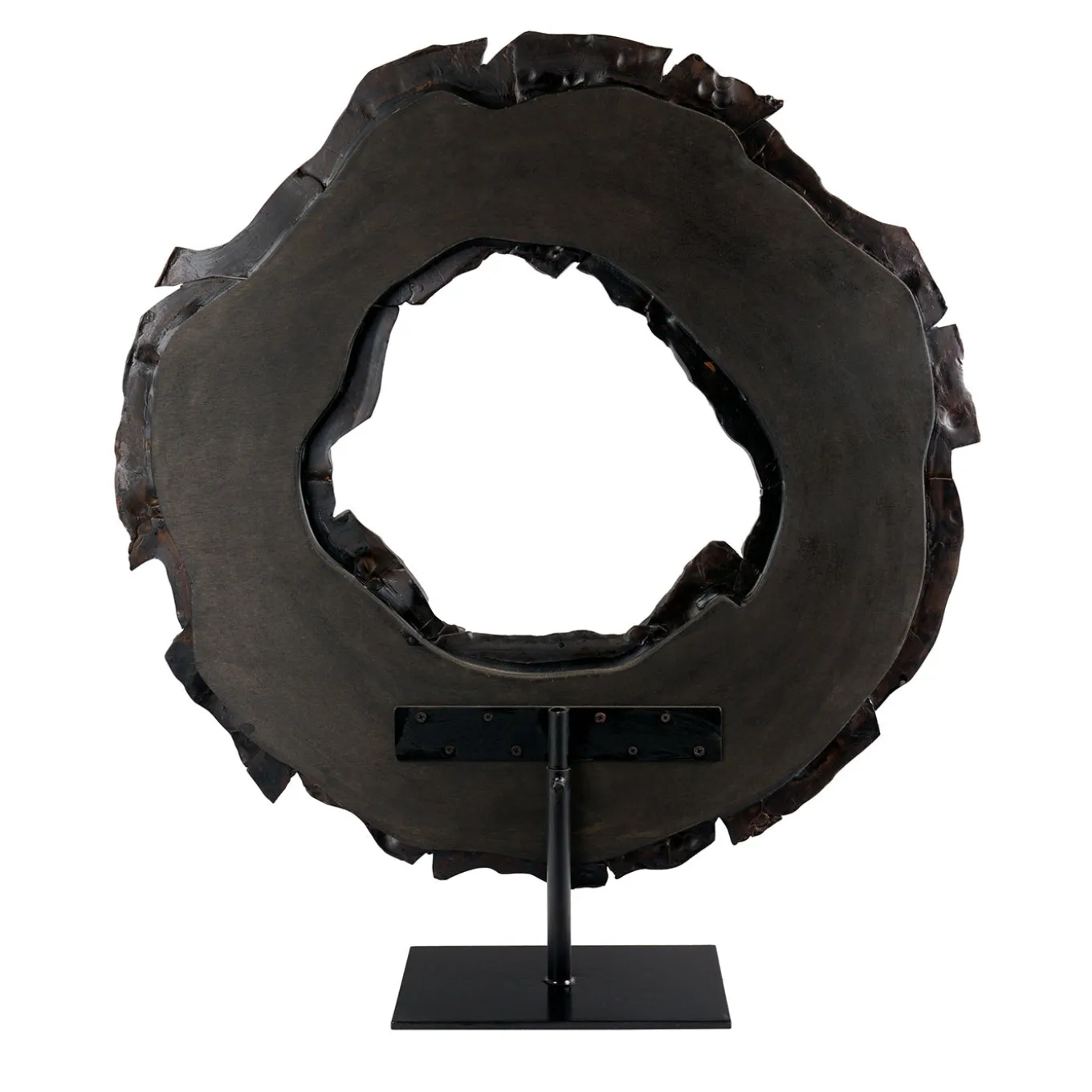 Néra Black Ceramic Sculpture with Pedestal by Gabriele Mengoni