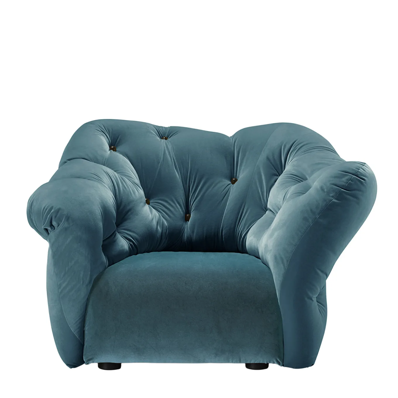 Nubola Blue Velvet Armchair by Gaetano Pesce
