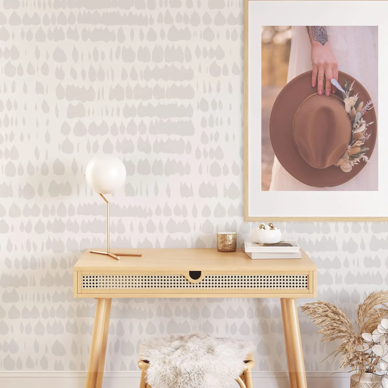 Nude Aesthetic Dotted Wallpaper