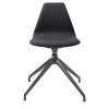 Nuki Black Swivel Chair with Bag Holder Hook