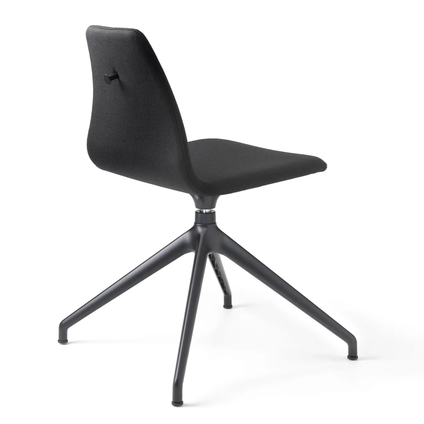 Nuki Black Swivel Chair with Bag Holder Hook