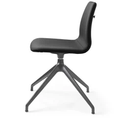 Nuki Black Swivel Chair with Bag Holder Hook