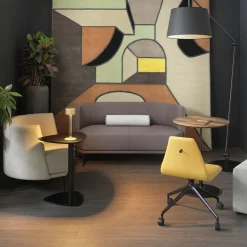 Nuki Yellow Swivel Office Chair with Castors