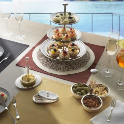 Nuts-Serving Silver-plated Set with Toothpicks Holder
