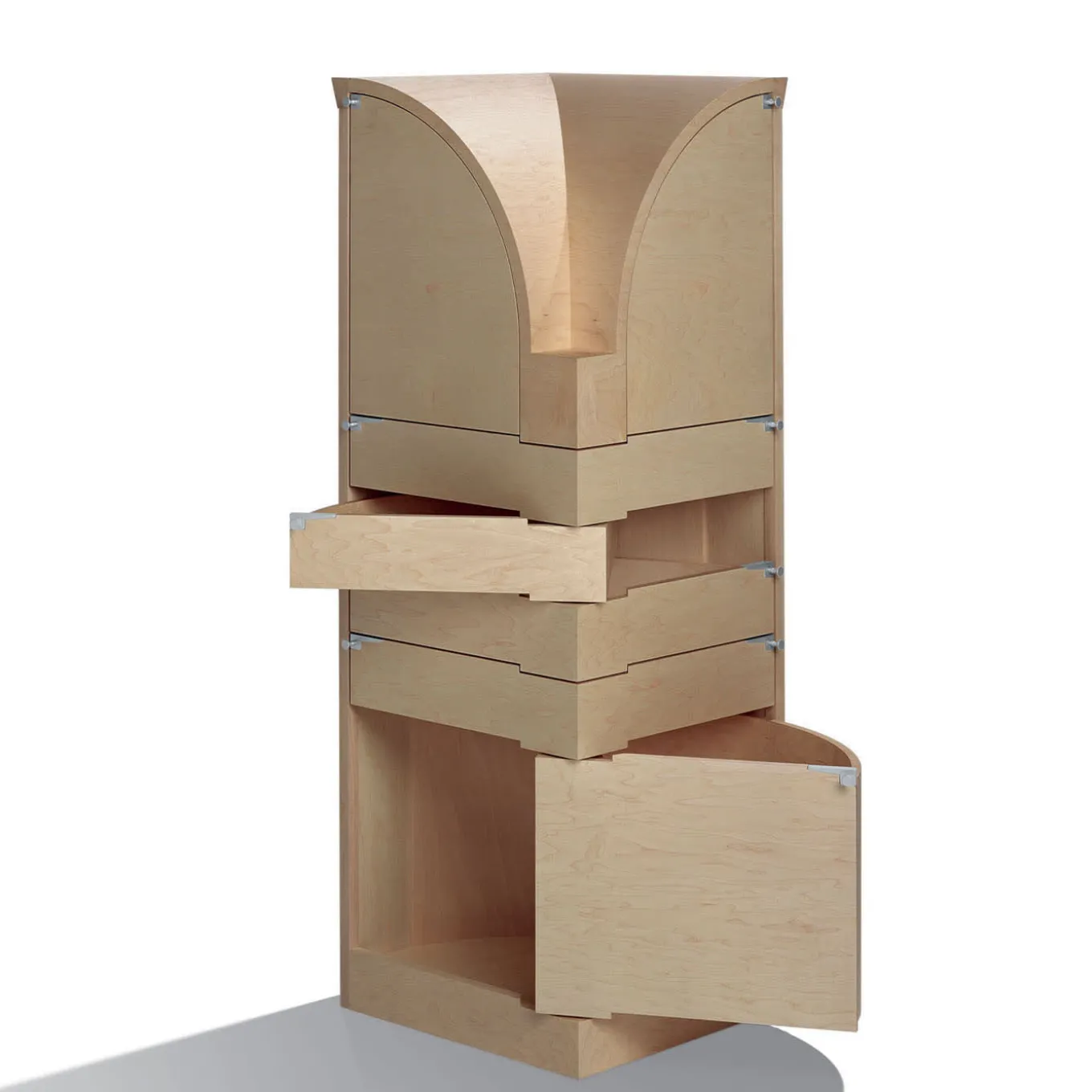 Nyn Corner Light Maple Wood Cabinet