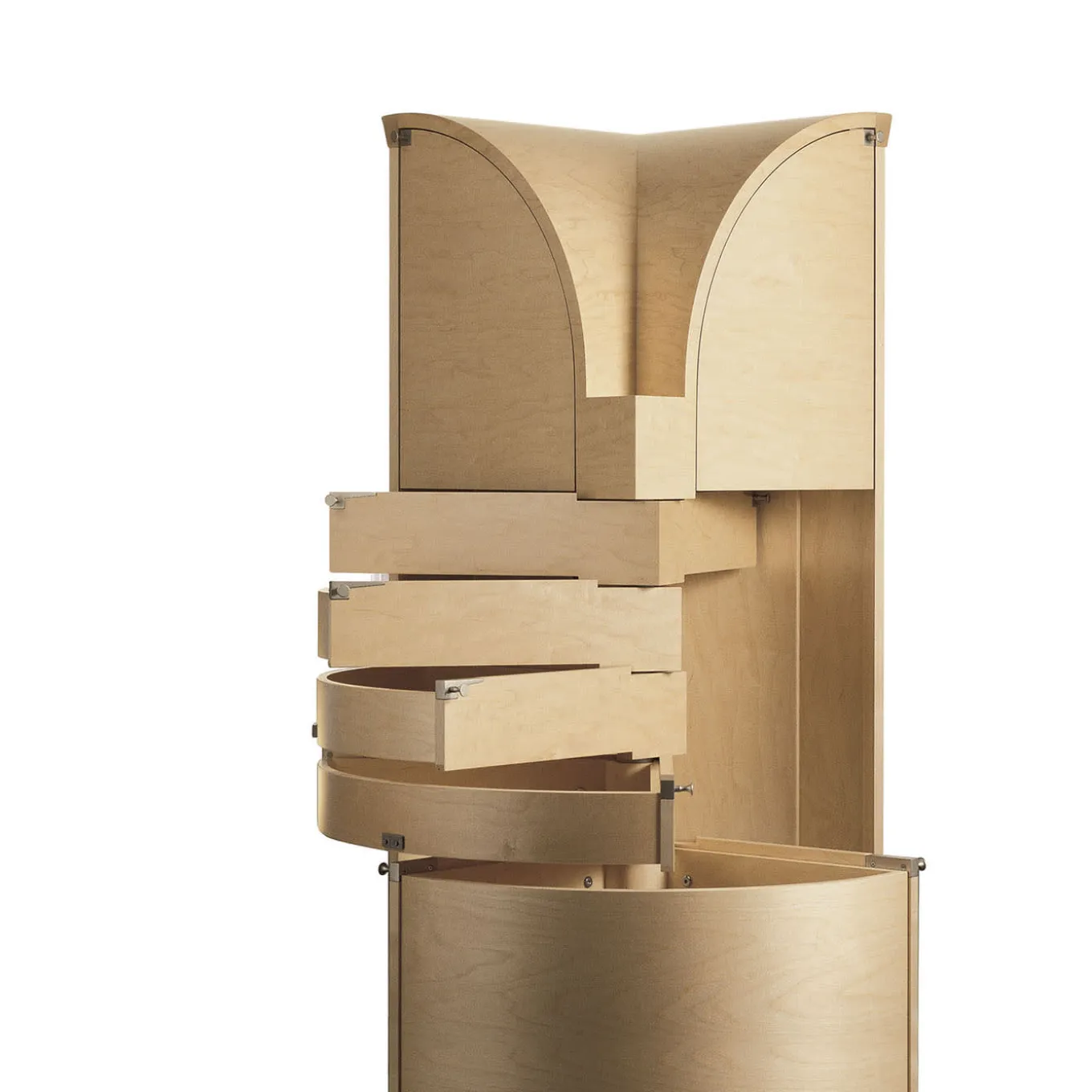 Nyn Corner Light Maple Wood Cabinet