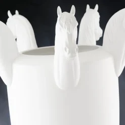 Obice Horse 5 Heads White Decorative Vase