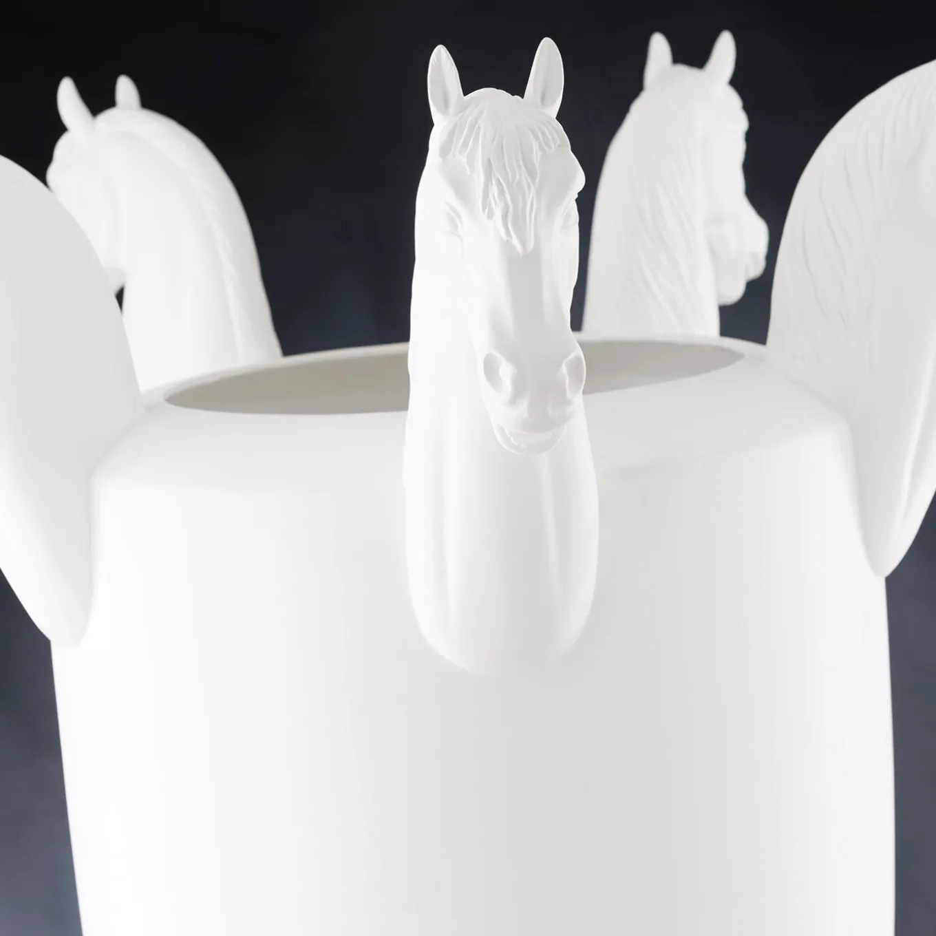 Obice Horse 5 Heads White Decorative Vase