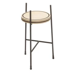 Oblivion Small Round Brown Travertine Table