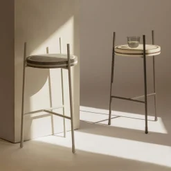 Oblivion Small Round Brown Travertine Table