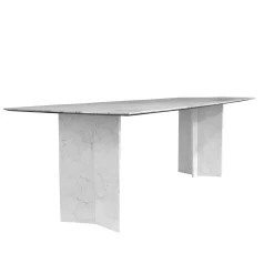 Oblong Steven Table in White Marble