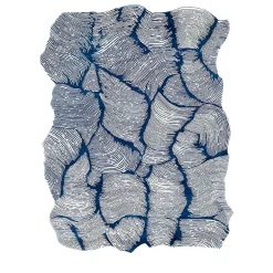 Oceano Blue Wool Rectangular Rug