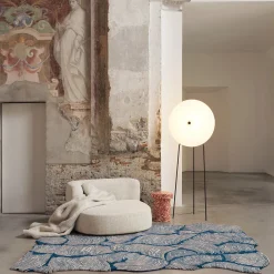 Oceano Blue Wool Rectangular Rug