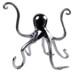 Octopus Sculpture with Gray Eco-Leather Inserts