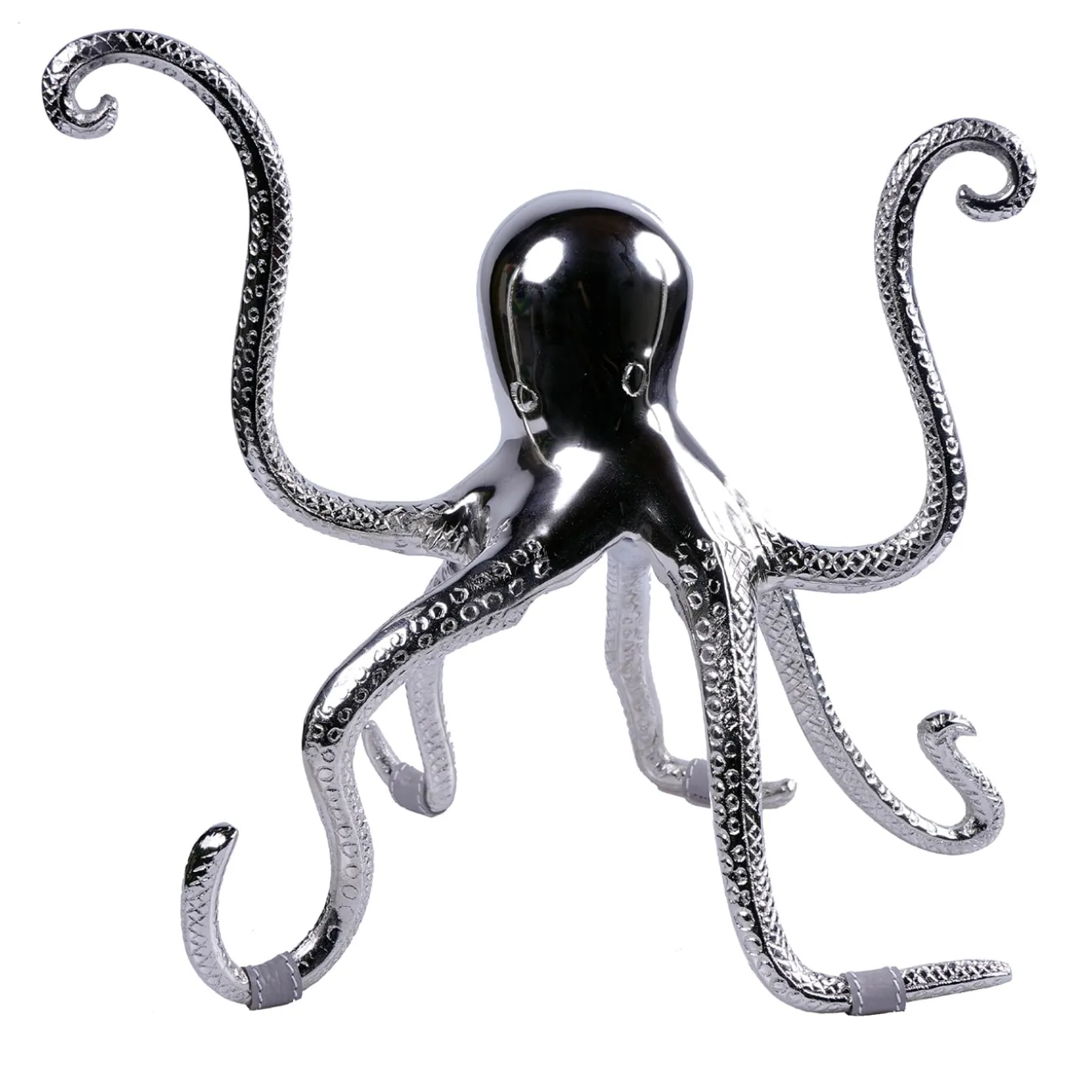 Octopus Sculpture with Gray Eco-Leather Inserts