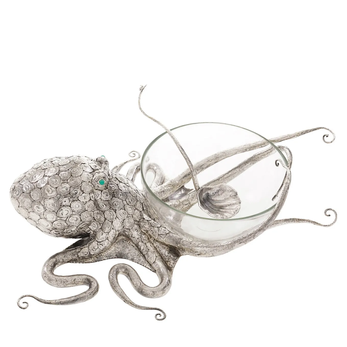 Octopus Sterling Silver and Crystal Tureen