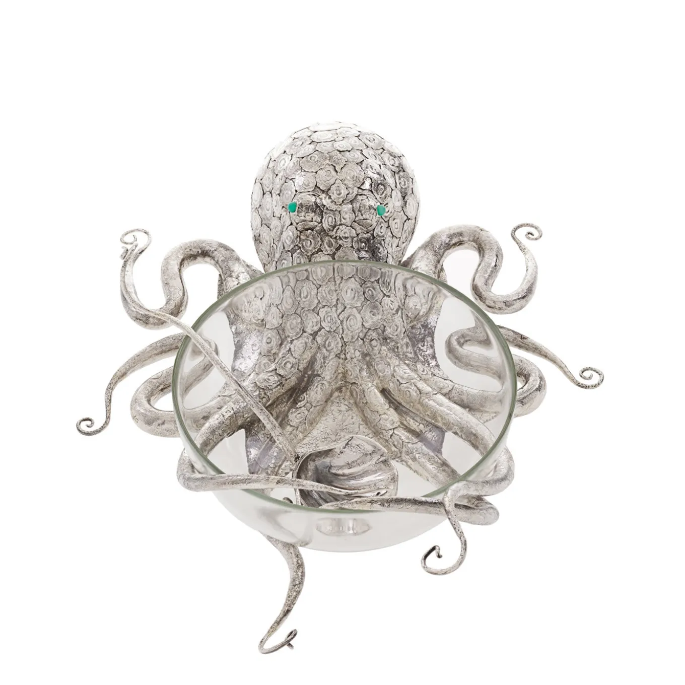 Octopus Sterling Silver and Crystal Tureen