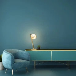 Offset Table Lamp in Polished Brass