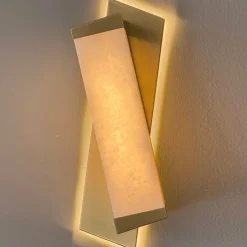 Offset Wall Sconce in Satin Brass