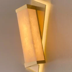 Offset Wall Sconce in Satin Brass
