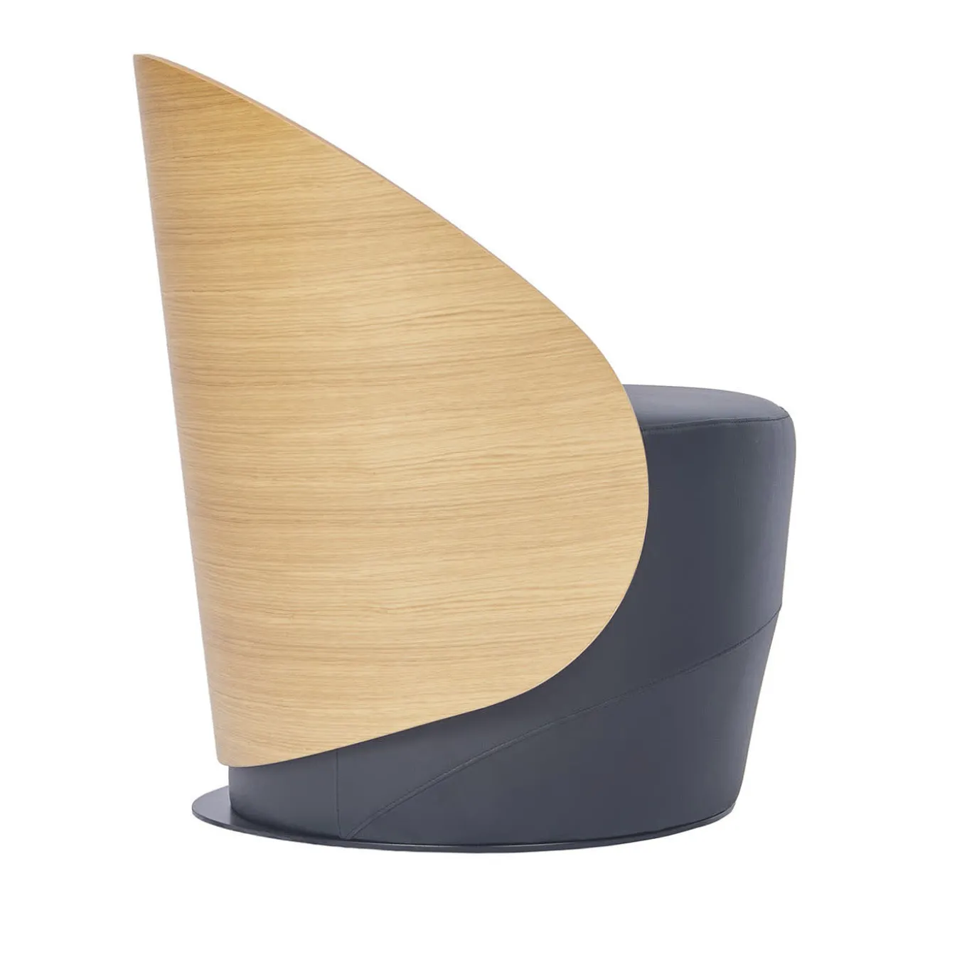 Ohr Oak Black Swivel Armchair