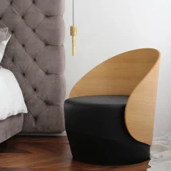 Ohr Oak Black Swivel Armchair