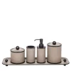 Olimpia 5-Piece Bathroom Burnished/Beige Leather Bathroom Set