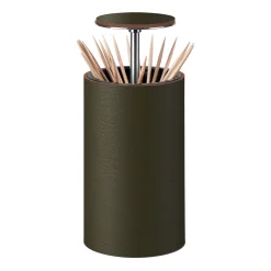 Olive Leather Toohpick Holder