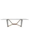 Oliver Transparent Glass & Walnut Canaletto Dining Table