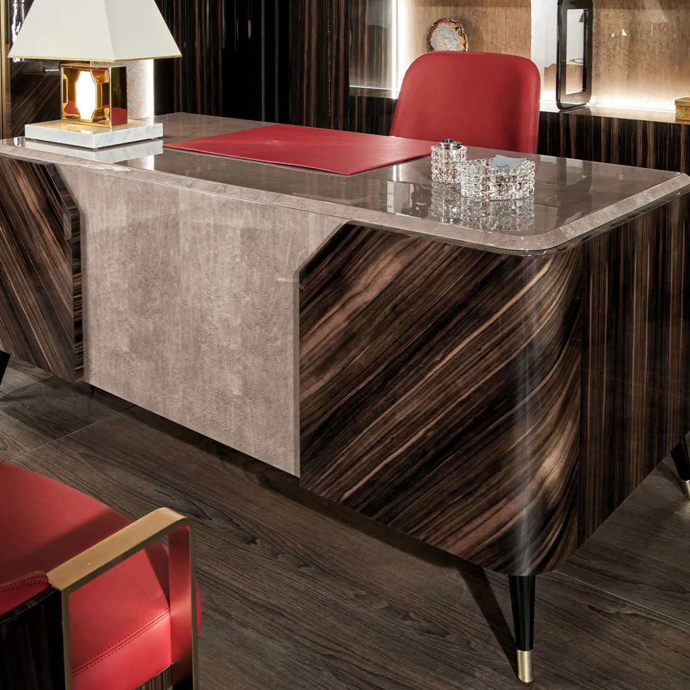 Olivette Dark Wood Writing Desk