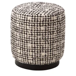 Olivia Black-And-White Pouf